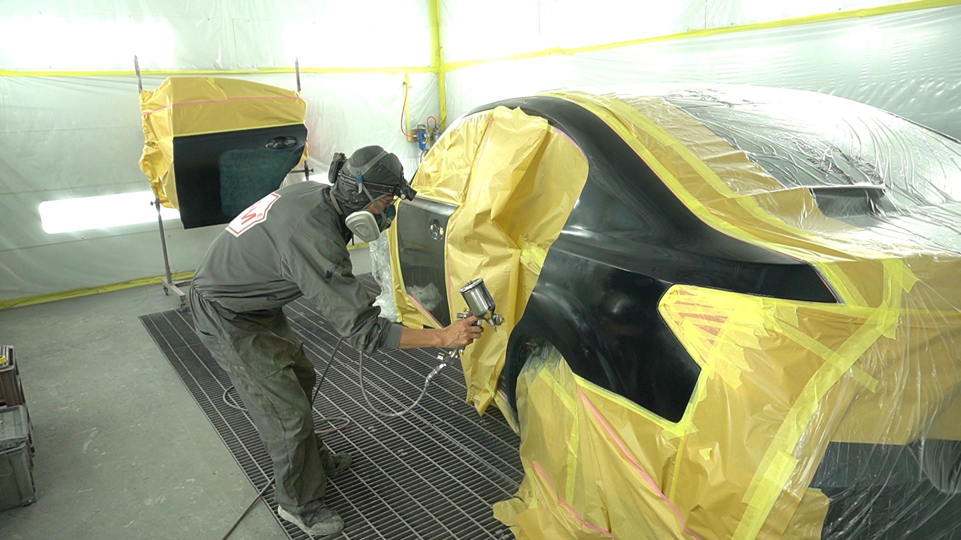 富山 板金塗装 車の傷 車の板金修理 カラクル レガシー スバル 飛石 車の板金 車擦り傷